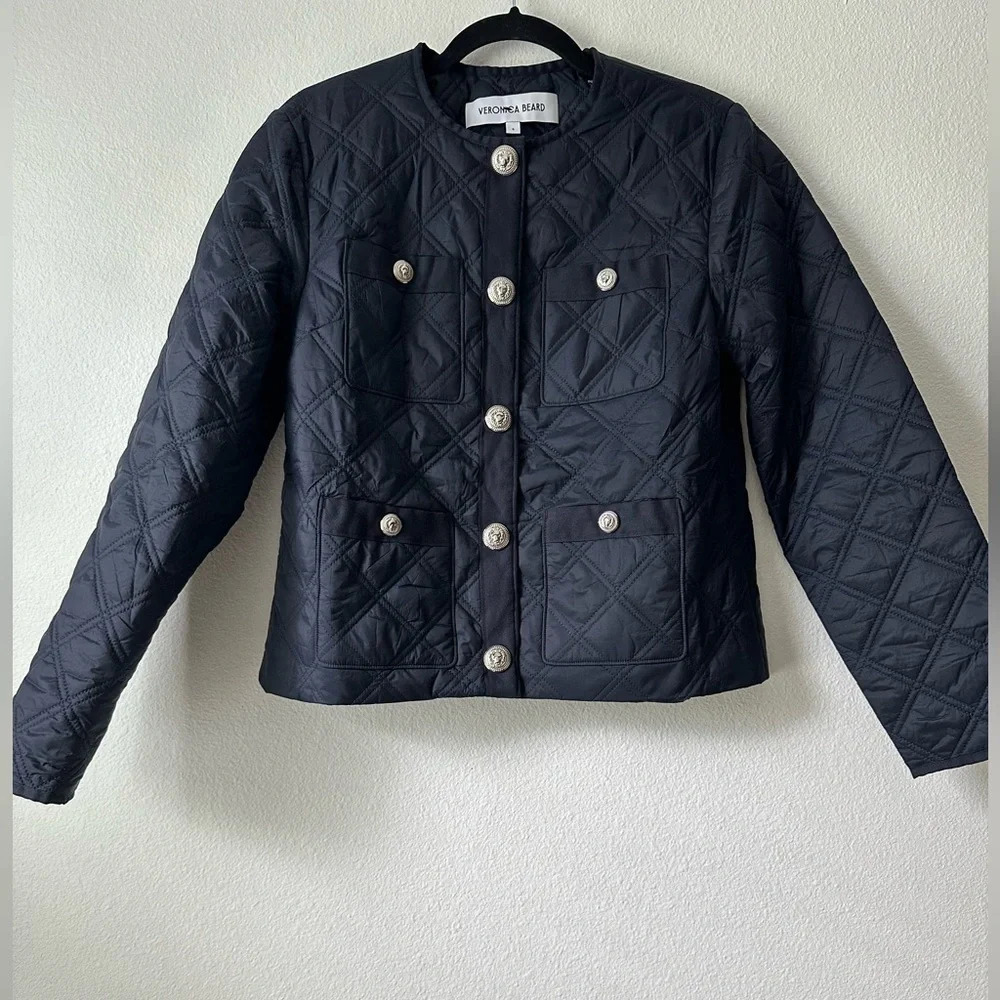 Veronica Beard  Navy Shalia Quilted Jacket - Picture 4 of 10
